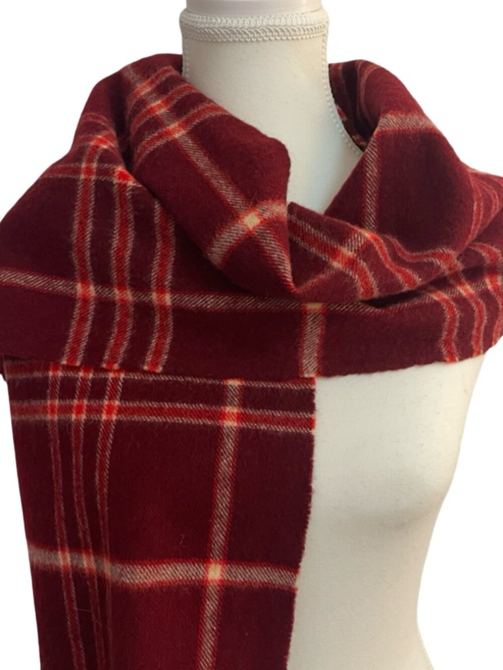 Vintage Johnstons of Elgin 100% Wool Plaid Scarf Made in Scotland 10.5 x 52